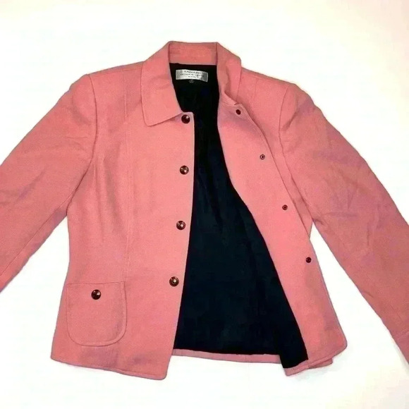 Tahari Arthur Levine Womens Coral Pink Jacket Petite Size 10P - Picture 3 of 9